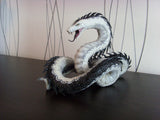 White snake statue - original handmade OOAK fantasy reptile