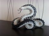 White snake statue - original handmade OOAK fantasy reptile