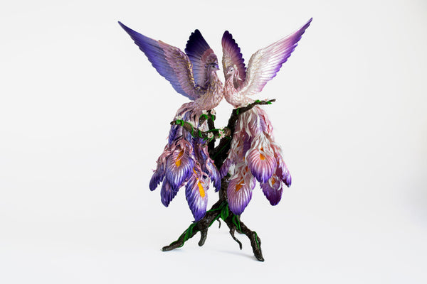 Phoenix bird in love - wedding cake topper OOAK