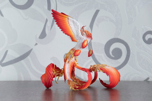 Fiery and white phoenix bird - original handmade OOAK