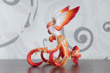 Fiery and white phoenix bird - original handmade OOAK