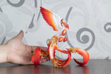 Fiery and white phoenix bird - original handmade OOAK
